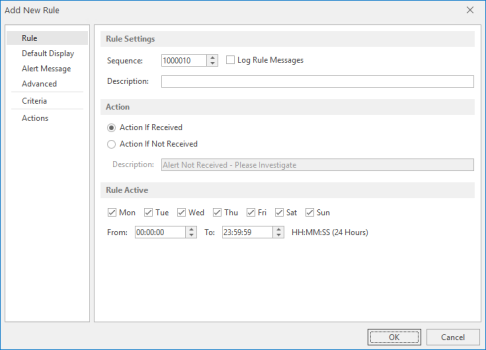 AN image showing the Add New Rule dialog